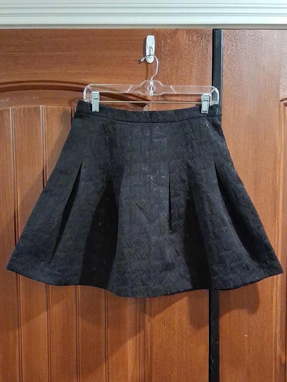 Kirna Zabete Black Textured Circle Skirt